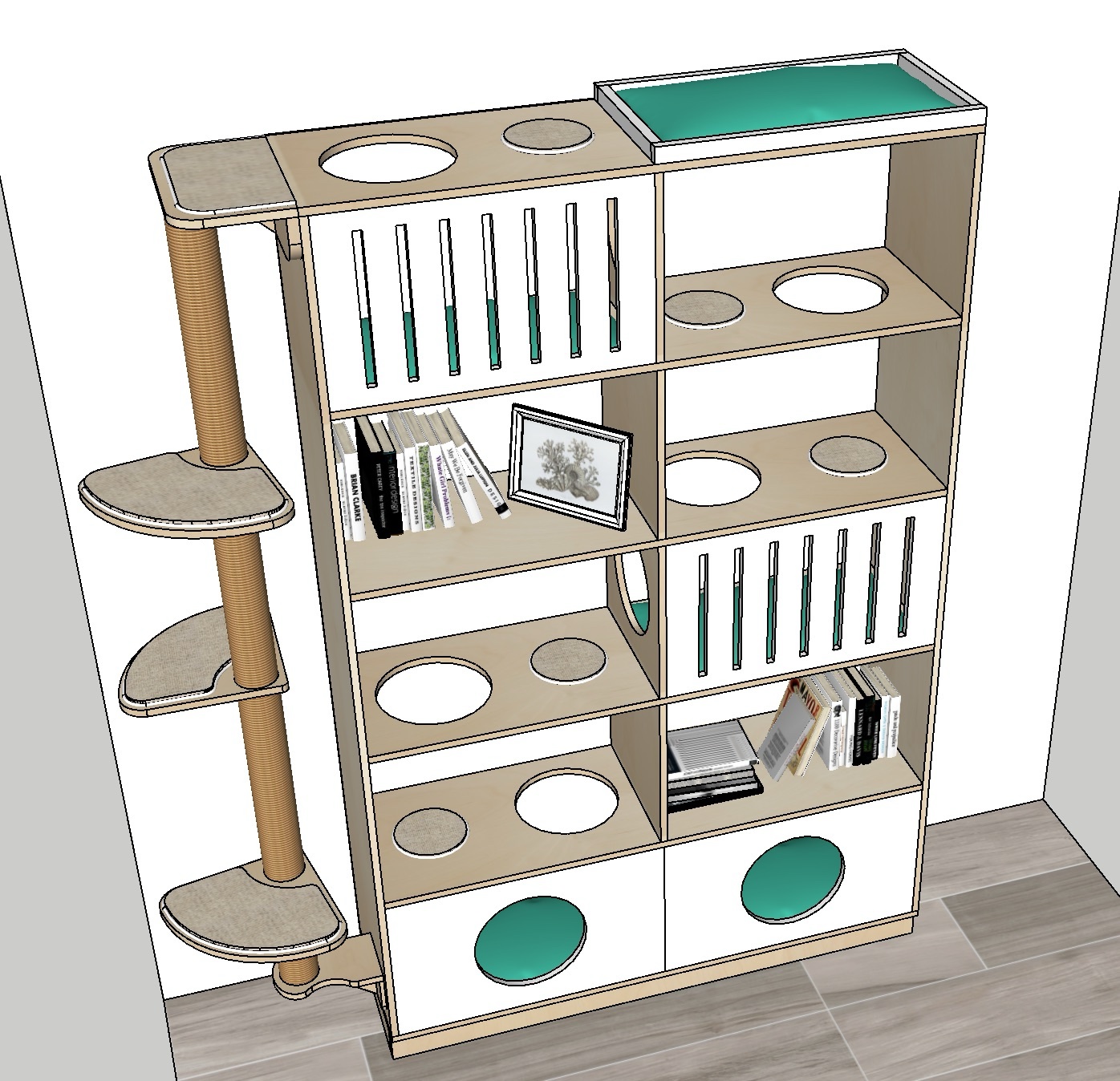 Estantería para gatos Refugio | Con rascador de madera - Imagen 2