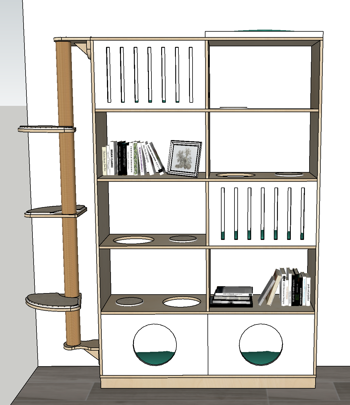 Estantería para gatos Refugio | Con rascador de madera