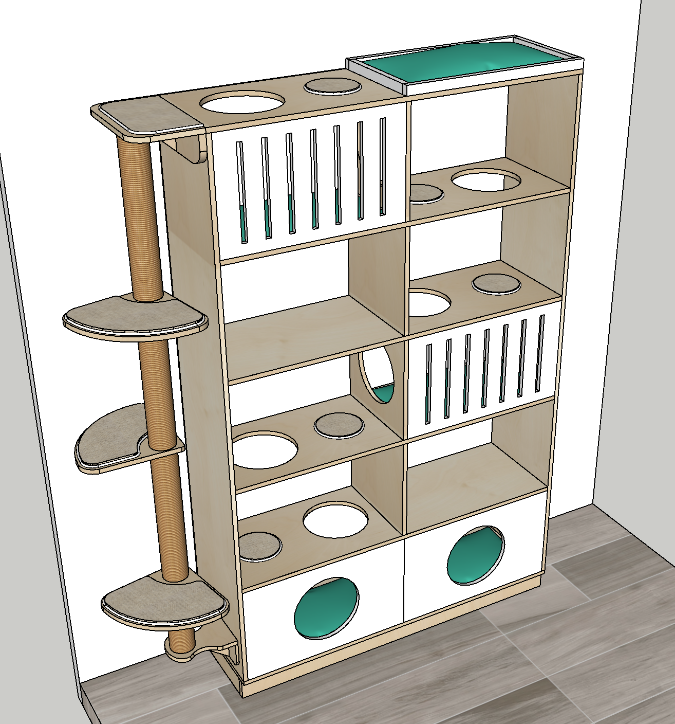 Estantería para gatos Refugio | Con rascador de madera - Imagen 4