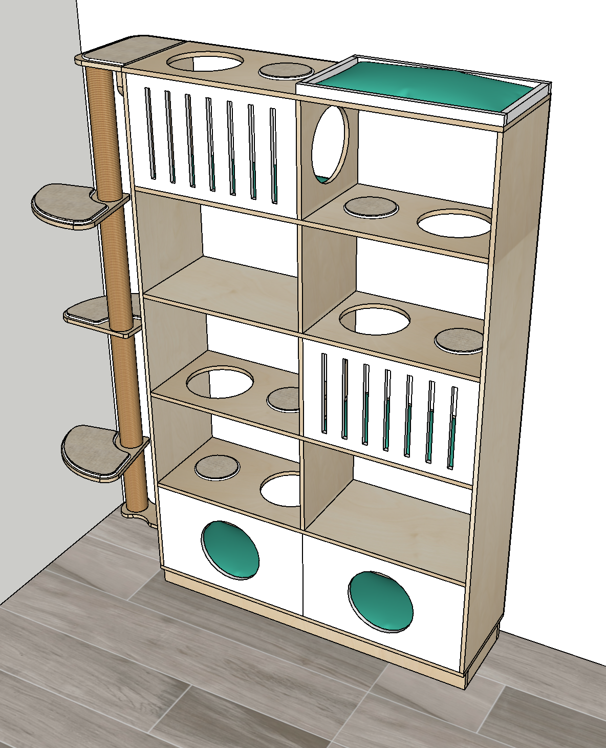 Estantería para gatos Refugio | Con rascador de madera - Imagen 5