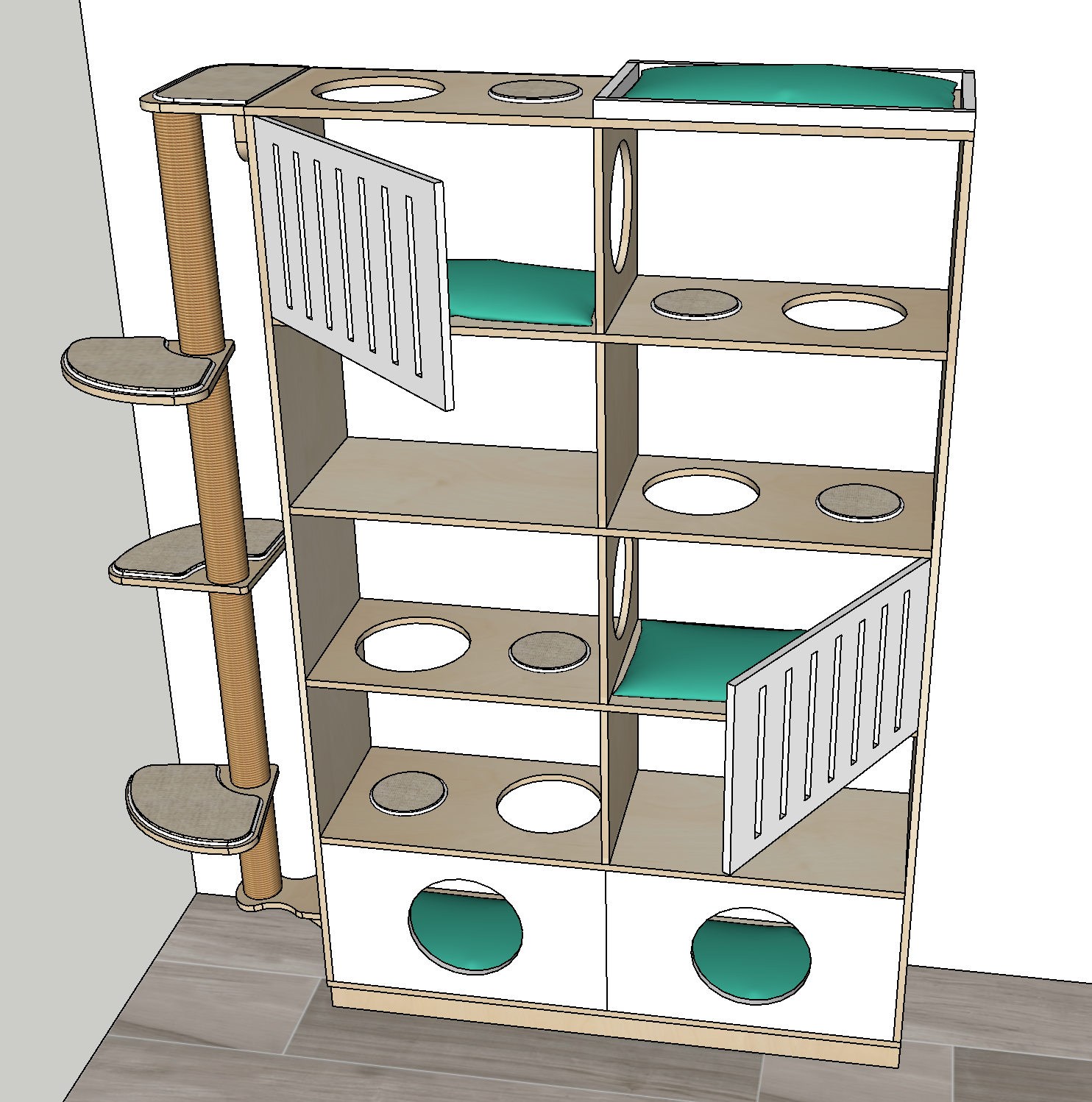 Estantería para gatos Refugio | Con rascador de madera - Imagen 3